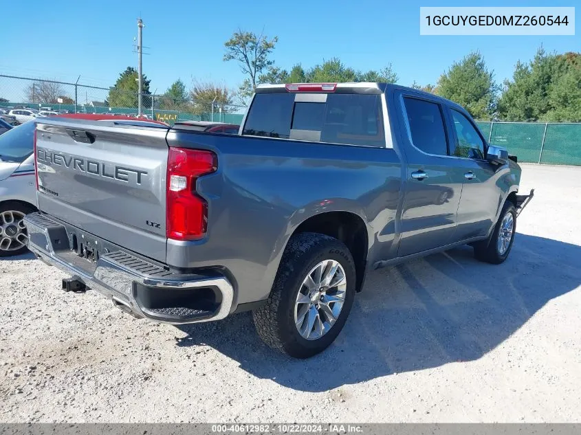 2021 Chevrolet Silverado 1500 4Wd Short Bed Ltz VIN: 1GCUYGED0MZ260544 Lot: 40612982