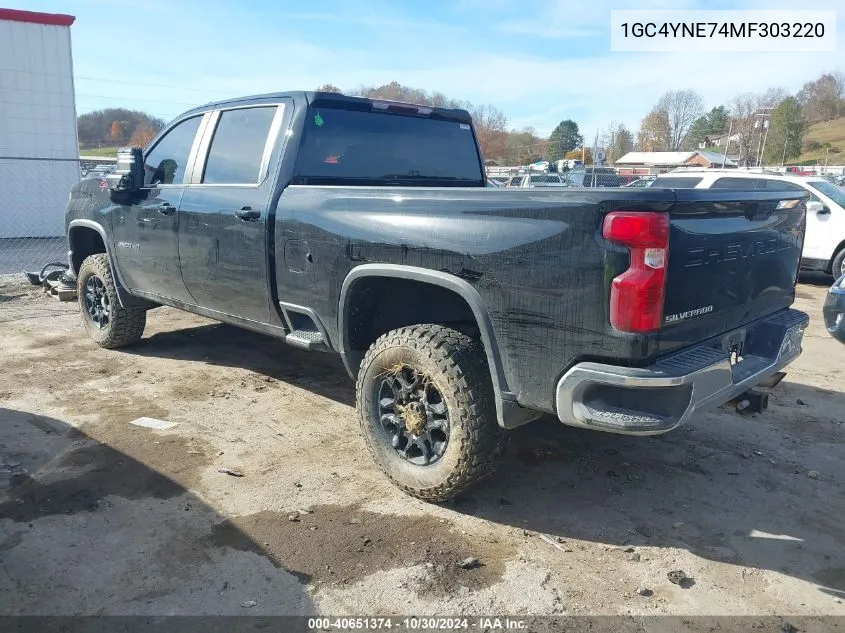 2021 Chevrolet Silverado 2500Hd 4Wd Standard Bed Lt VIN: 1GC4YNE74MF303220 Lot: 40651374