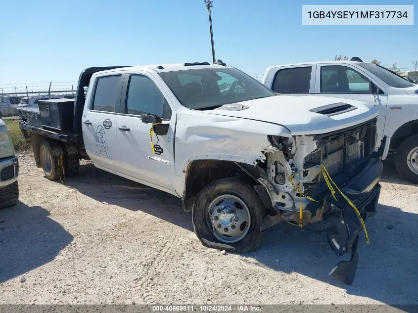 2021 Chevrolet Silverado 3500Hd Chassis Work Truck VIN: 1GB4YSEY1MF317734 Lot: 40669811