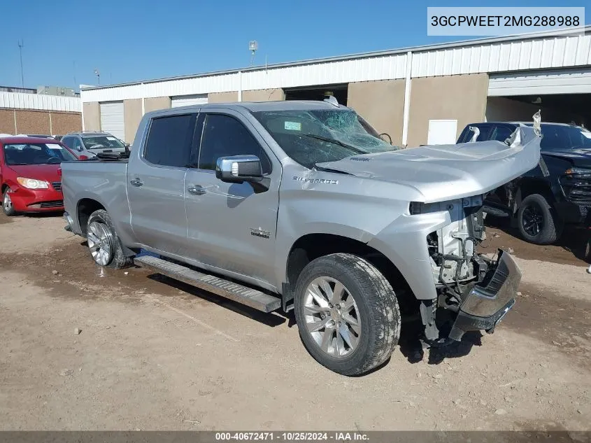 2021 Chevrolet Silverado 1500 2Wd Short Bed Ltz VIN: 3GCPWEET2MG288988 Lot: 40672471