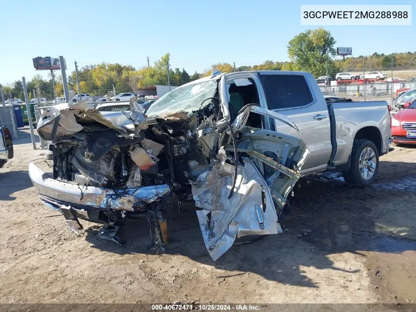 2021 Chevrolet Silverado 1500 2Wd Short Bed Ltz VIN: 3GCPWEET2MG288988 Lot: 40672471