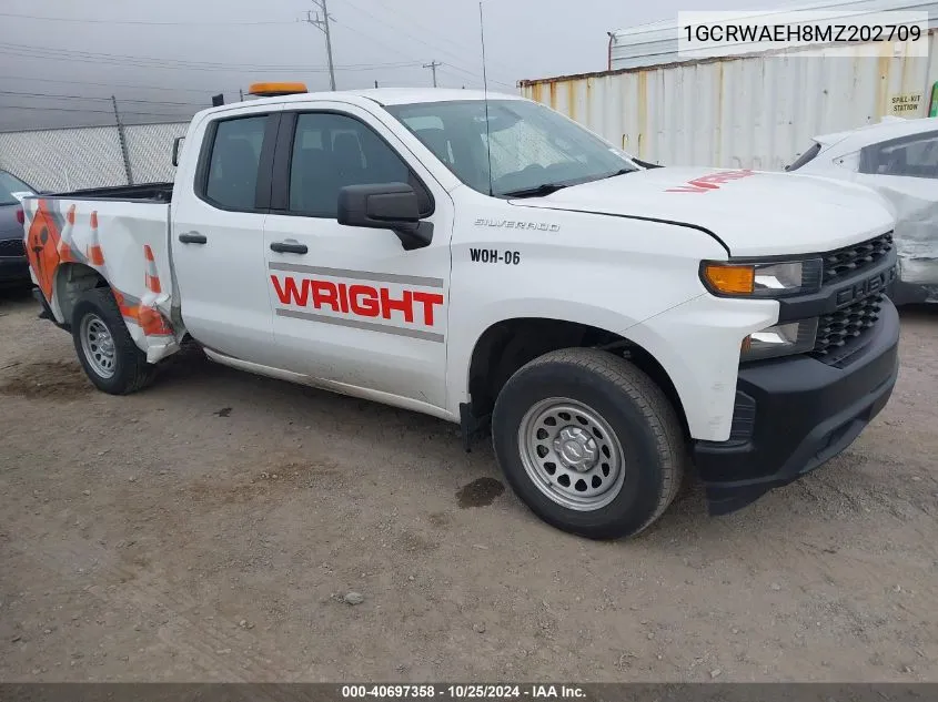 2021 Chevrolet Silverado 1500 2Wd Standard Bed Wt VIN: 1GCRWAEH8MZ202709 Lot: 40697358