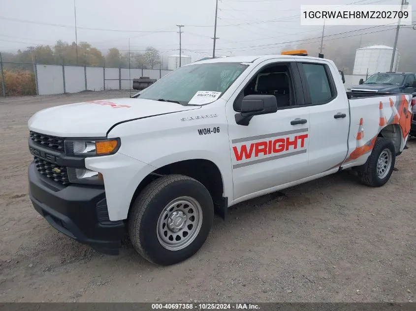 2021 Chevrolet Silverado 1500 2Wd Standard Bed Wt VIN: 1GCRWAEH8MZ202709 Lot: 40697358