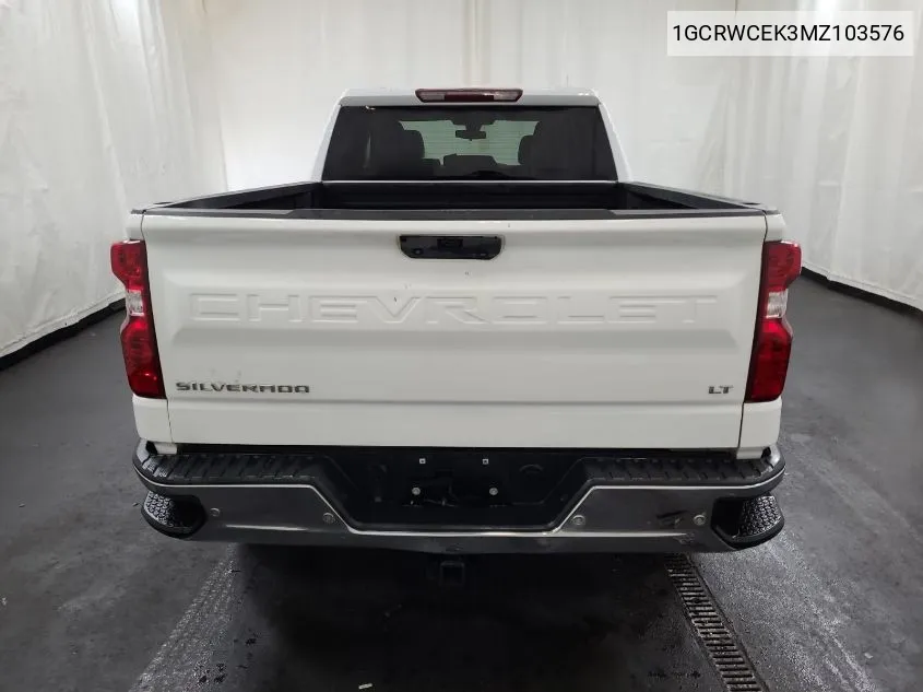 2021 Chevrolet Silverado 1500 2Wd Standard Bed Lt VIN: 1GCRWCEK3MZ103576 Lot: 40717437