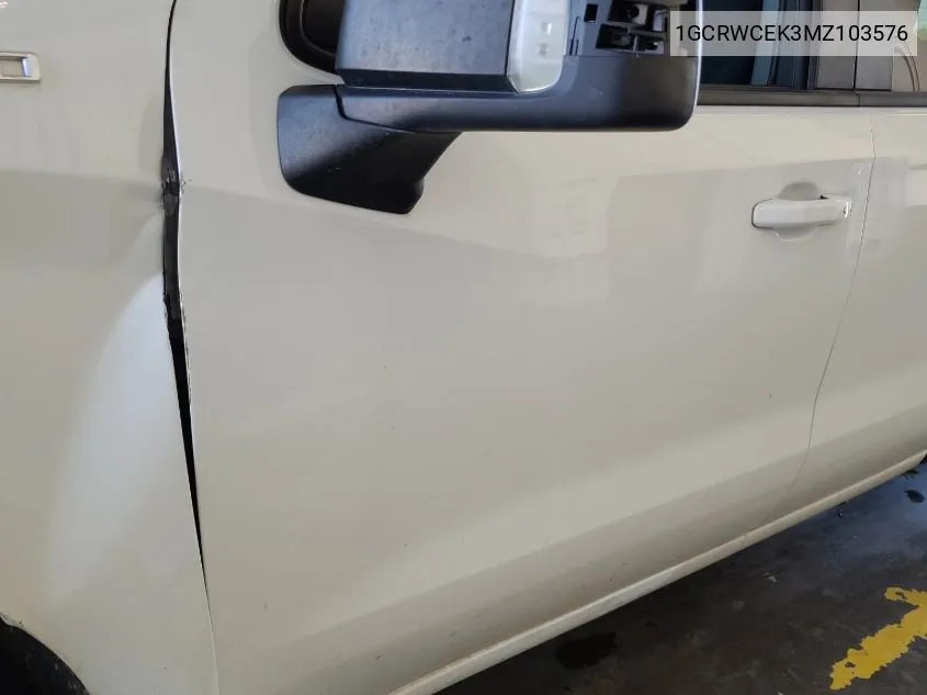 2021 Chevrolet Silverado 1500 2Wd Standard Bed Lt VIN: 1GCRWCEK3MZ103576 Lot: 40717437