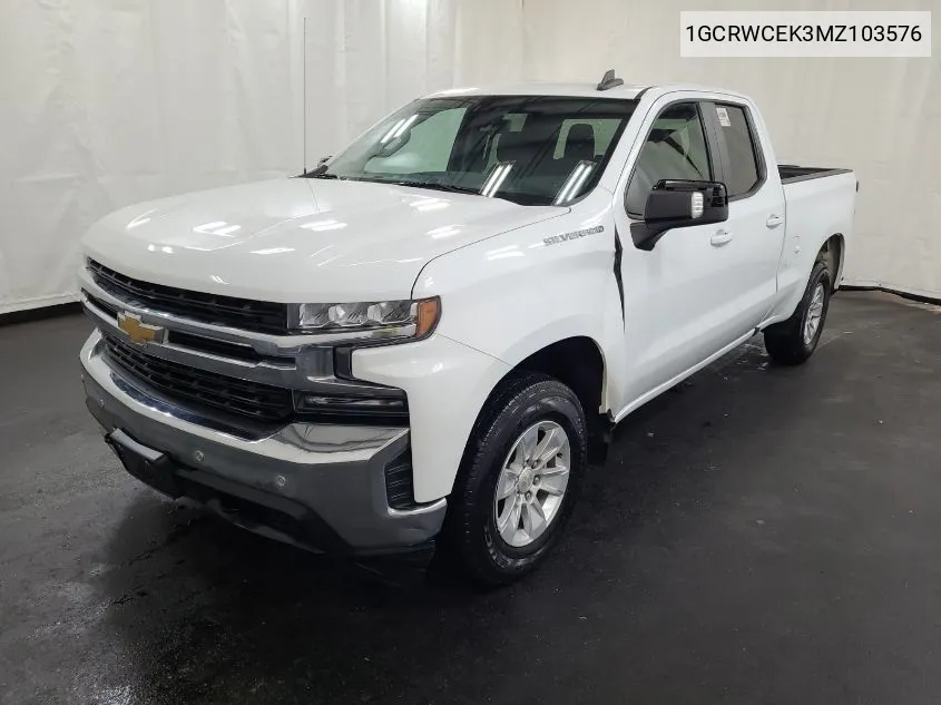 2021 Chevrolet Silverado 1500 2Wd Standard Bed Lt VIN: 1GCRWCEK3MZ103576 Lot: 40717437