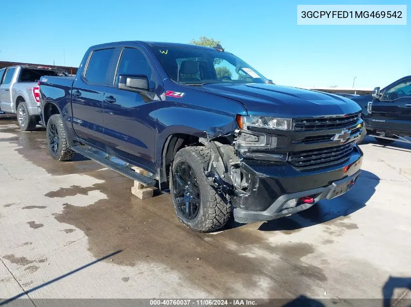 2021 Chevrolet Silverado 1500 4Wd Short Bed Lt Trail Boss VIN: 3GCPYFED1MG469542 Lot: 40870712