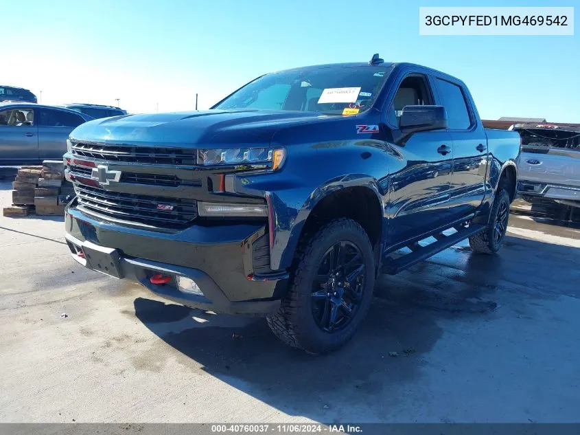 2021 Chevrolet Silverado 1500 4Wd Short Bed Lt Trail Boss VIN: 3GCPYFED1MG469542 Lot: 40870712