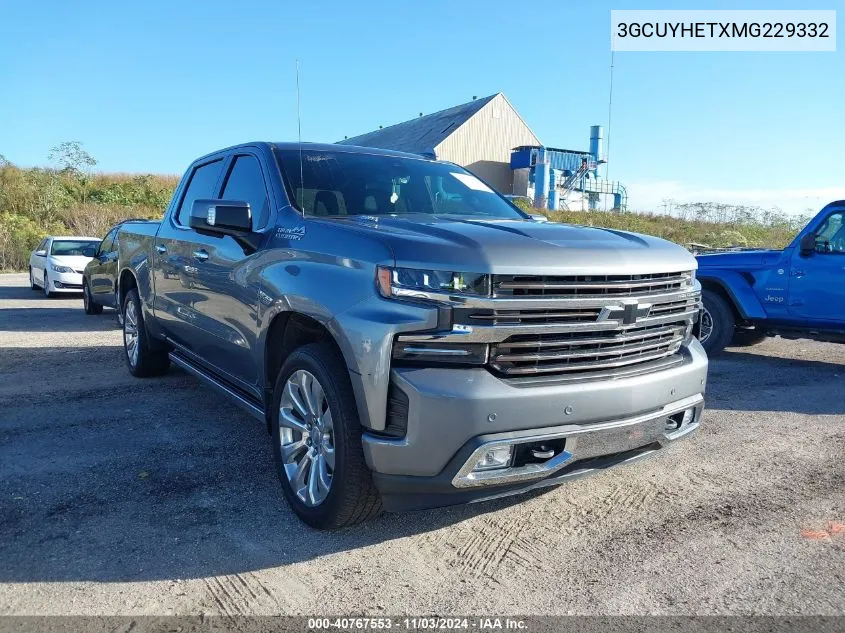 2021 Chevrolet Silverado 1500 4Wd Short Bed High Country VIN: 3GCUYHETXMG229332 Lot: 40767553