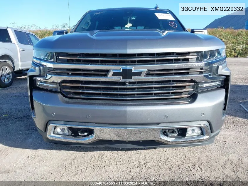 2021 Chevrolet Silverado 1500 4Wd Short Bed High Country VIN: 3GCUYHETXMG229332 Lot: 40767553