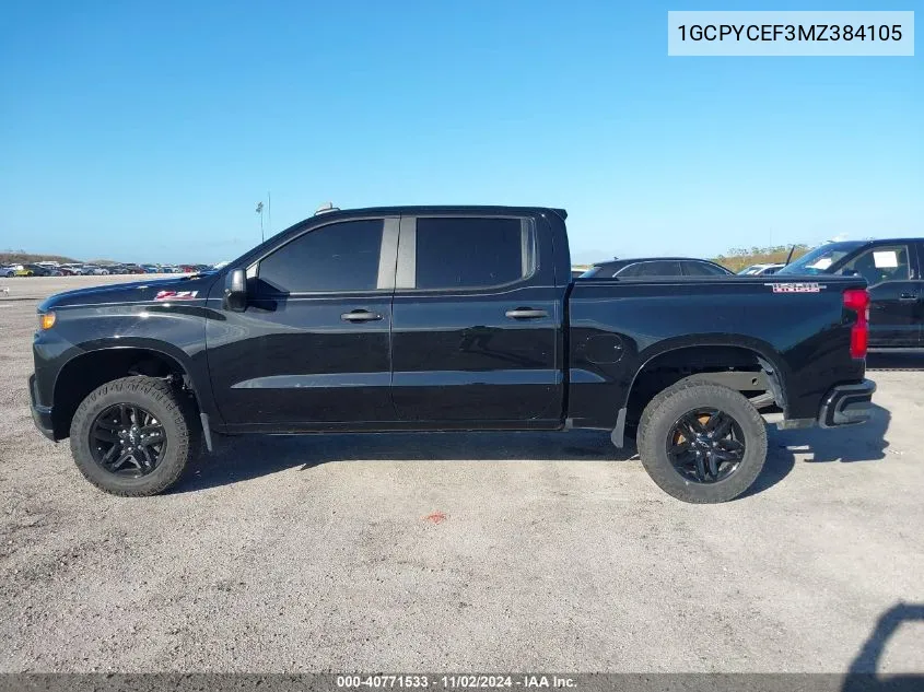 2021 Chevrolet Silverado 1500 4Wd Short Bed Custom Trail Boss VIN: 1GCPYCEF3MZ384105 Lot: 40771533