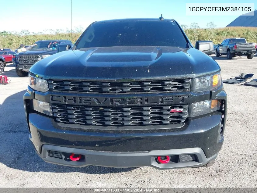 2021 Chevrolet Silverado 1500 4Wd Short Bed Custom Trail Boss VIN: 1GCPYCEF3MZ384105 Lot: 40771533