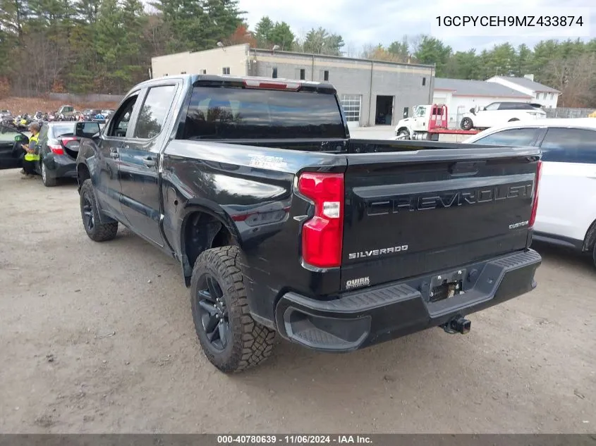 2021 Chevrolet Silverado 1500 4Wd Short Bed Custom Trail Boss VIN: 1GCPYCEH9MZ433874 Lot: 40780639