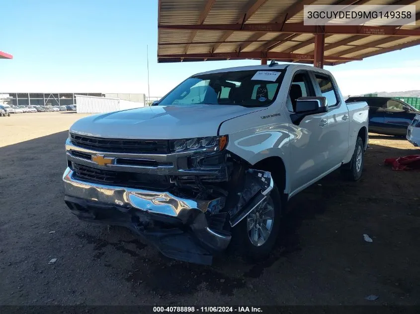 2021 Chevrolet Silverado 1500 4Wd Short Bed Lt VIN: 3GCUYDED9MG149358 Lot: 40788898