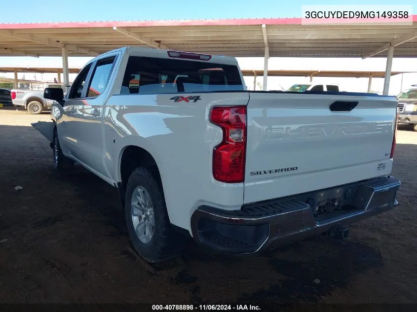 2021 Chevrolet Silverado 1500 4Wd Short Bed Lt VIN: 3GCUYDED9MG149358 Lot: 40788898