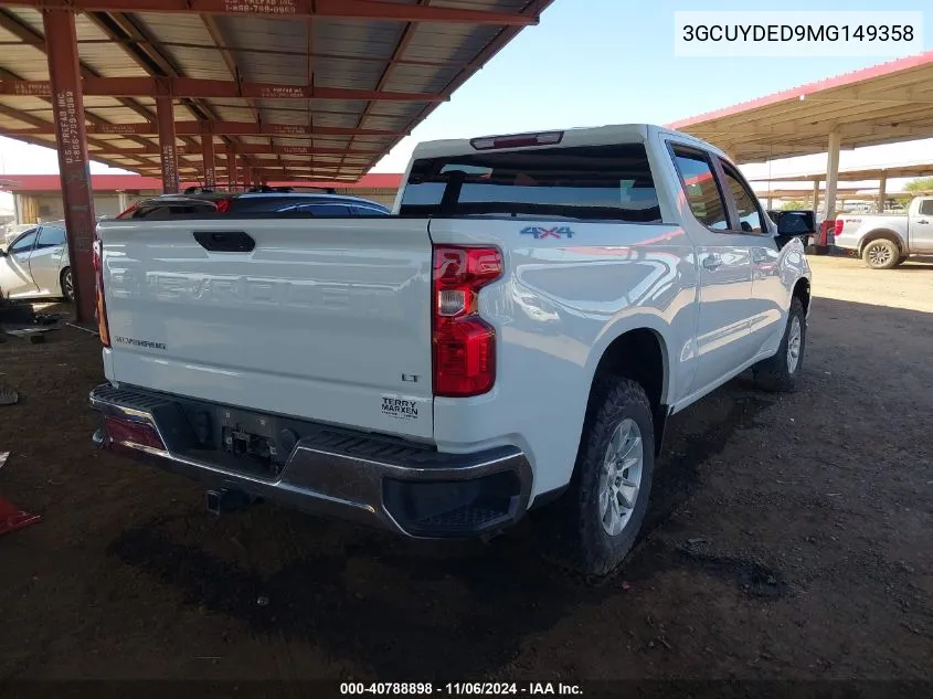 2021 Chevrolet Silverado 1500 4Wd Short Bed Lt VIN: 3GCUYDED9MG149358 Lot: 40788898