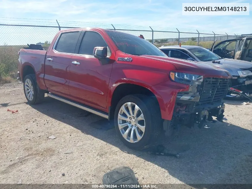 2021 Chevrolet Silverado 1500 4Wd Short Bed High Country VIN: 3GCUYHEL2MG148213 Lot: 40790264