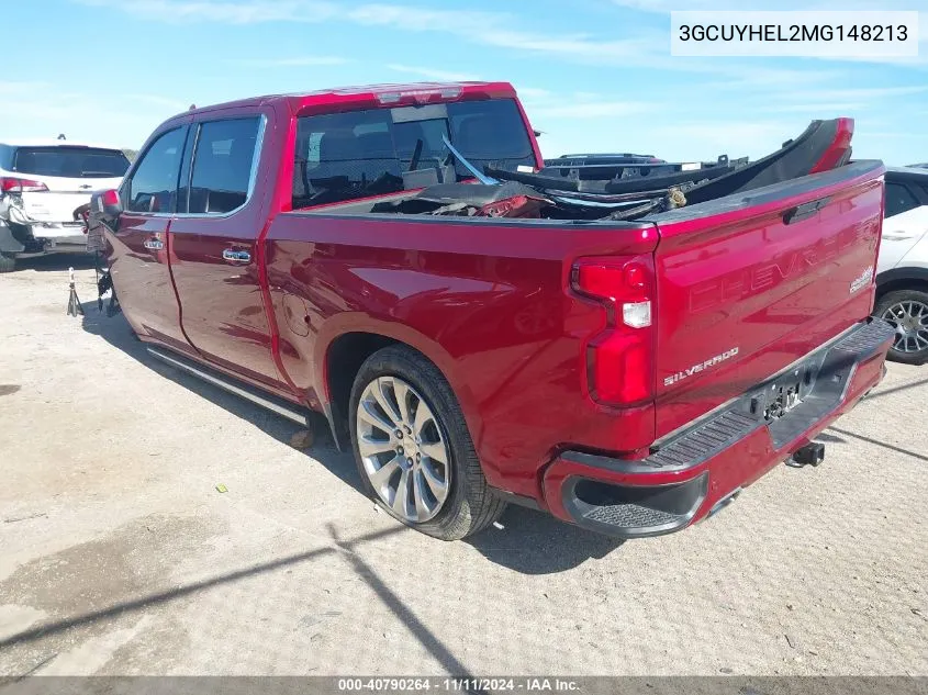 2021 Chevrolet Silverado 1500 4Wd Short Bed High Country VIN: 3GCUYHEL2MG148213 Lot: 40790264