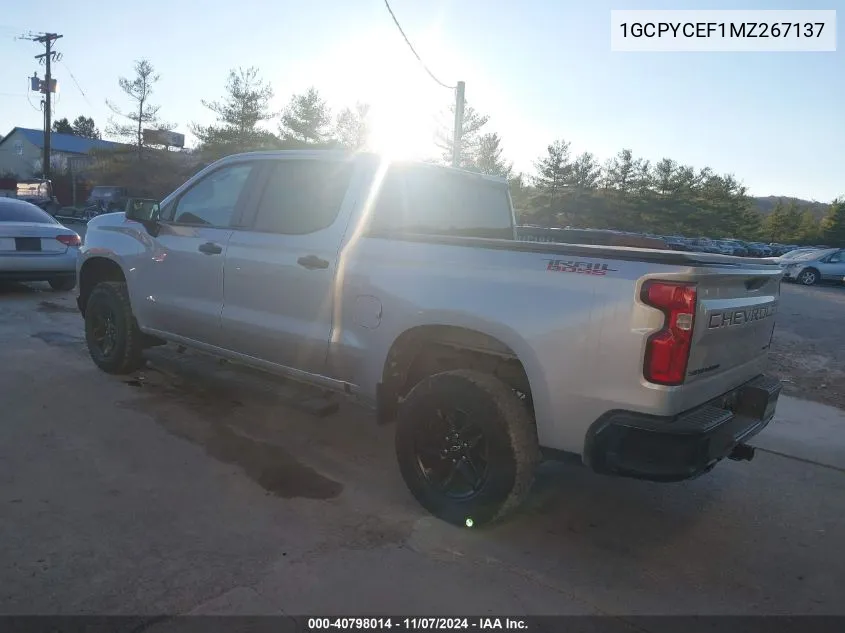 2021 Chevrolet Silverado 1500 4Wd Short Bed Custom Trail Boss VIN: 1GCPYCEF1MZ267137 Lot: 40798014