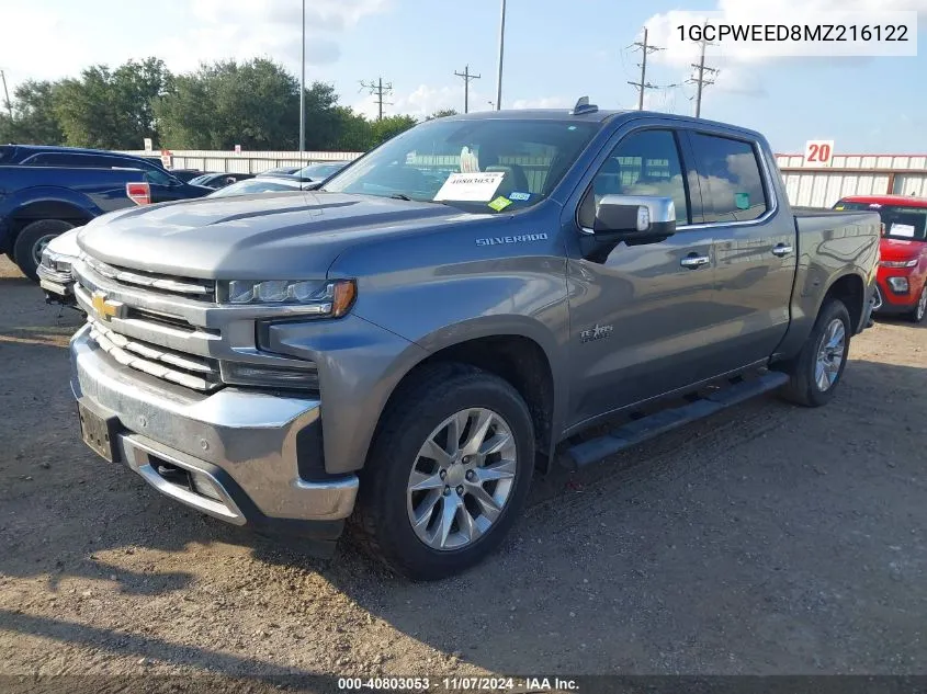 2021 Chevrolet Silverado 1500 2Wd Short Bed Ltz VIN: 1GCPWEED8MZ216122 Lot: 40803053