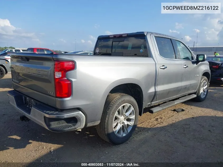 2021 Chevrolet Silverado 1500 2Wd Short Bed Ltz VIN: 1GCPWEED8MZ216122 Lot: 40803053