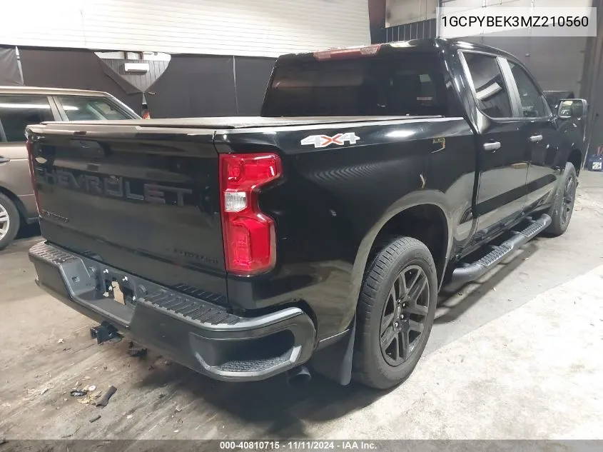 2021 Chevrolet Silverado 1500 4Wd Short Bed Custom VIN: 1GCPYBEK3MZ210560 Lot: 40810715