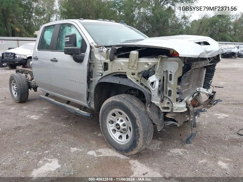 2021 Chevrolet Silverado 3500Hd VIN: 1GB5YSE79MF237156 Lot: 40832518