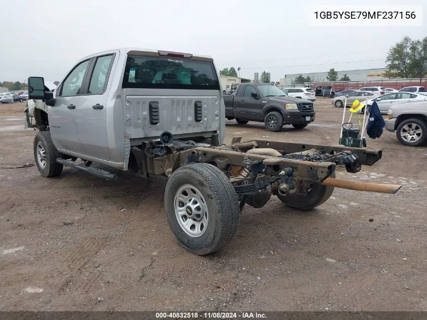 2021 Chevrolet Silverado 3500Hd VIN: 1GB5YSE79MF237156 Lot: 40832518