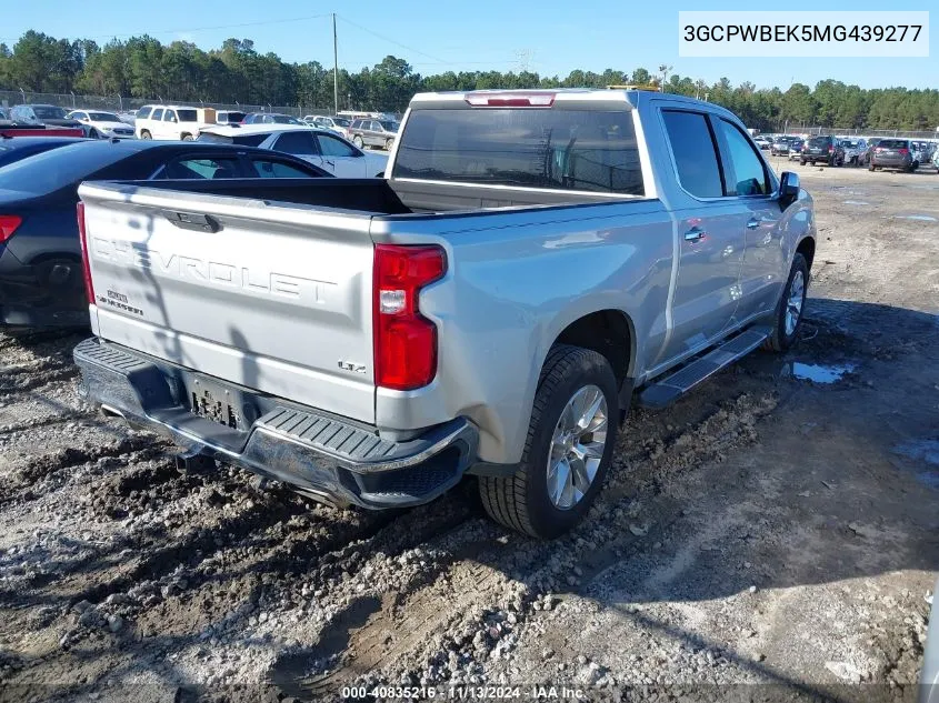 2021 Chevrolet Silverado 1500 2Wd Short Bed Custom VIN: 3GCPWBEK5MG439277 Lot: 40835216