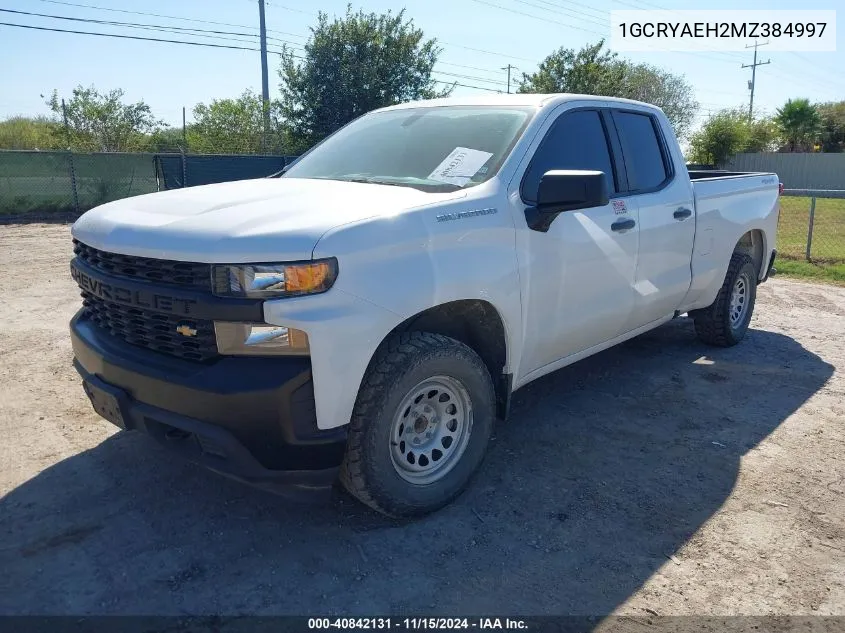 2021 Chevrolet Silverado 1500 4Wd Standard Bed Wt VIN: 1GCRYAEH2MZ384997 Lot: 40842131