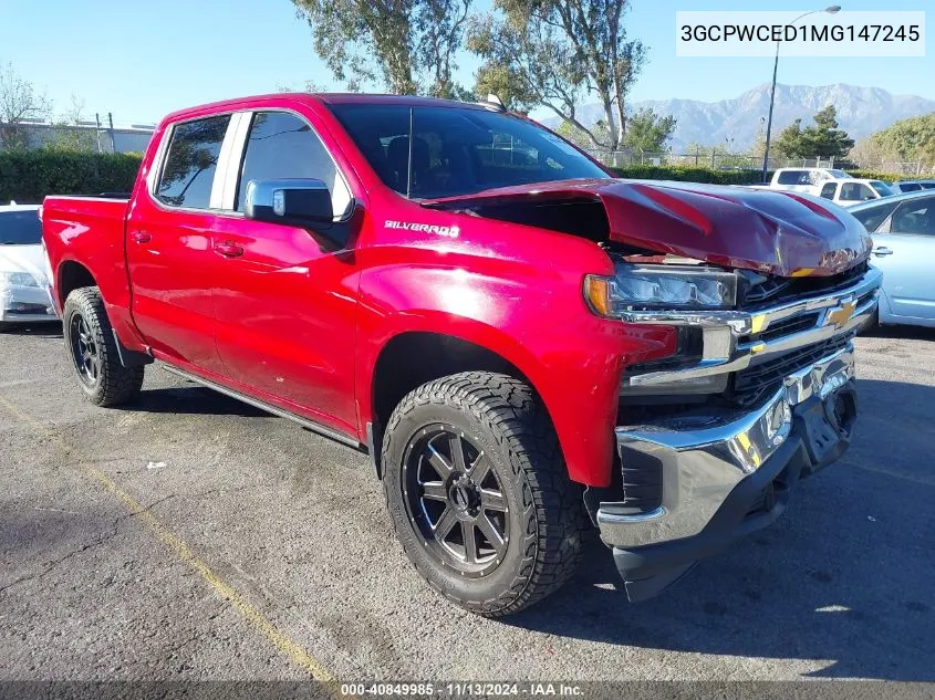 2021 Chevrolet Silverado 1500 2Wd Short Bed Lt VIN: 3GCPWCED1MG147245 Lot: 40849985