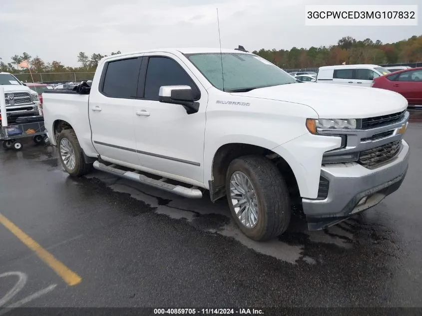 2021 Chevrolet Silverado 1500 2Wd Short Bed Lt VIN: 3GCPWCED3MG107832 Lot: 40859705