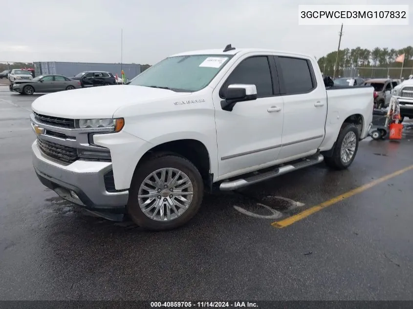 2021 Chevrolet Silverado 1500 2Wd Short Bed Lt VIN: 3GCPWCED3MG107832 Lot: 40859705