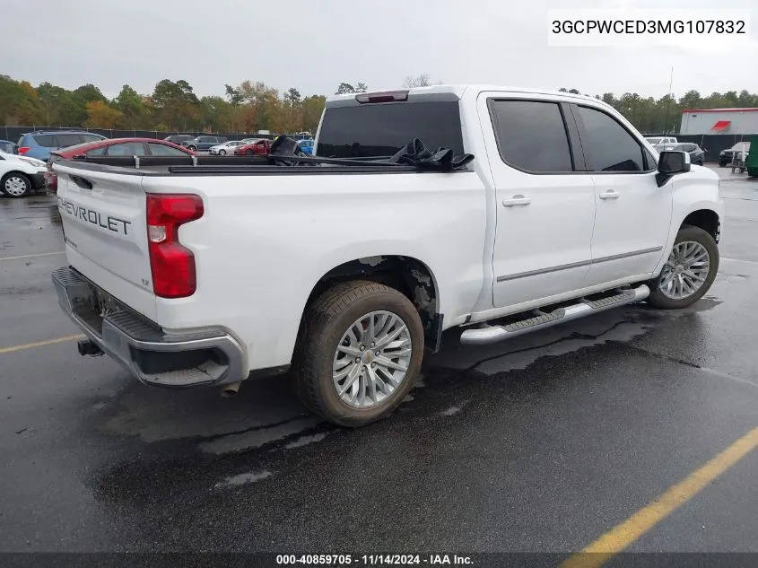 2021 Chevrolet Silverado 1500 2Wd Short Bed Lt VIN: 3GCPWCED3MG107832 Lot: 40859705