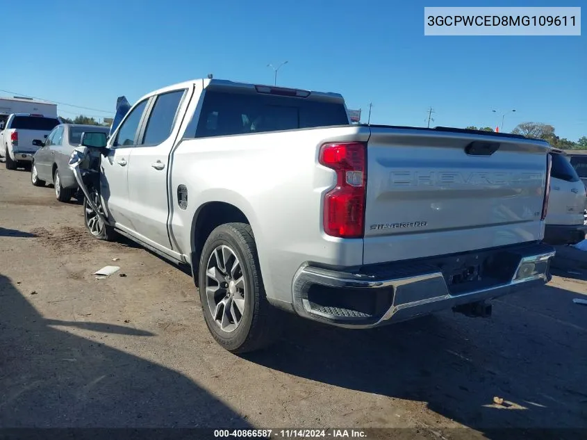 2021 Chevrolet Silverado 1500 2Wd Short Bed Lt VIN: 3GCPWCED8MG109611 Lot: 40866587