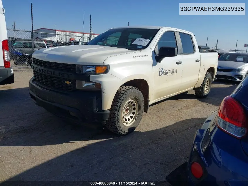 2021 Chevrolet Silverado 1500 2Wd Short Bed Wt VIN: 3GCPWAEH3MG239335 Lot: 40883840