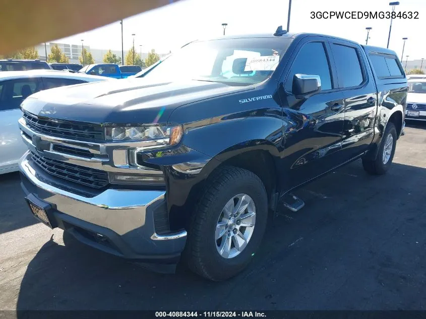 2021 Chevrolet Silverado 1500 2Wd Short Bed Lt VIN: 3GCPWCED9MG384632 Lot: 40884344