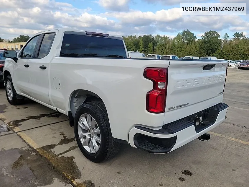 2021 Chevrolet Silverado 1500 2Wd Standard Bed Custom VIN: 1GCRWBEK1MZ437969 Lot: 40897050