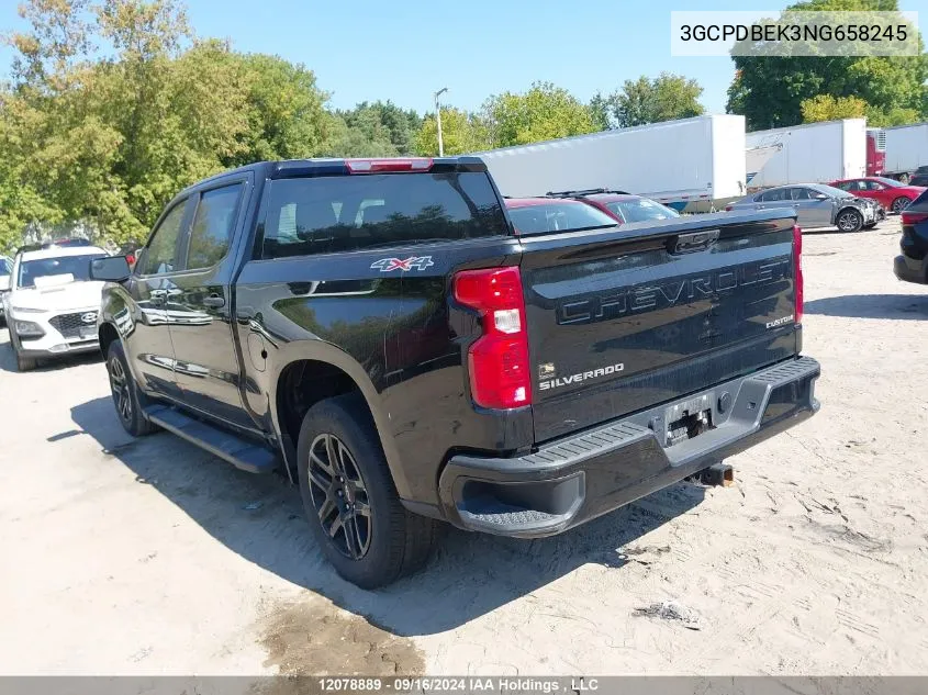 2022 Chevrolet Silverado 1500 VIN: 3GCPDBEK3NG658245 Lot: 12078889