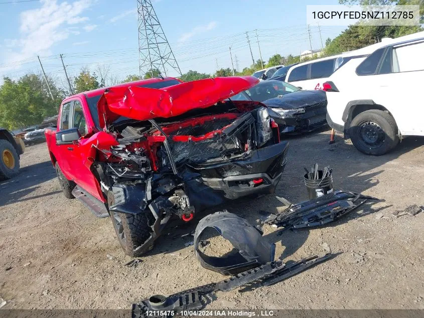 2022 Chevrolet Silverado Ltd K1500 Lt Trail Boss VIN: 1GCPYFED5NZ112785 Lot: 12115475