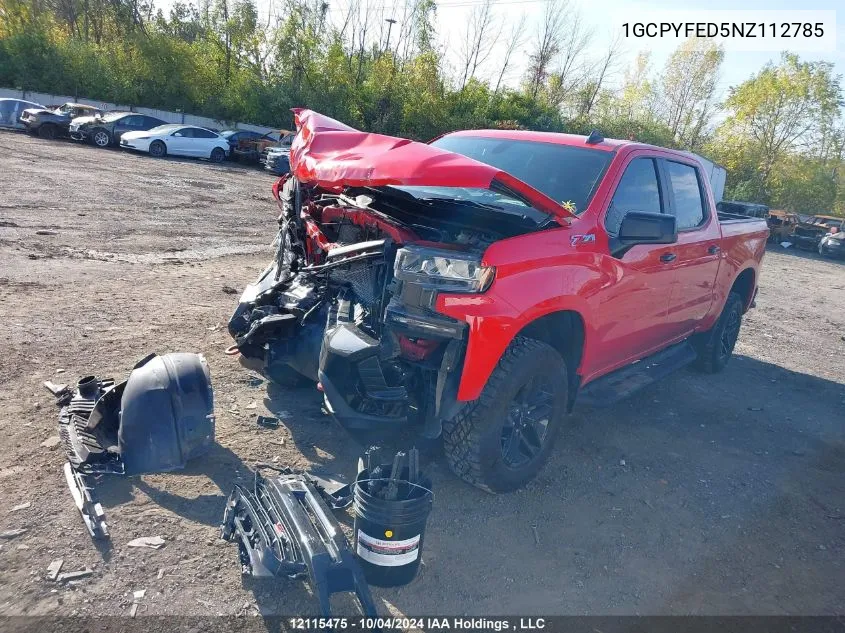 2022 Chevrolet Silverado Ltd K1500 Lt Trail Boss VIN: 1GCPYFED5NZ112785 Lot: 12115475