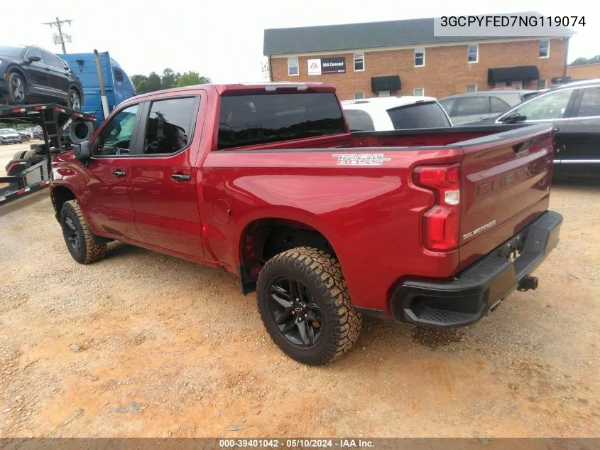 2022 Chevrolet Silverado 1500 Ltd 4Wd Short Bed Lt Trail Boss VIN: 3GCPYFED7NG119074 Lot: 39401042