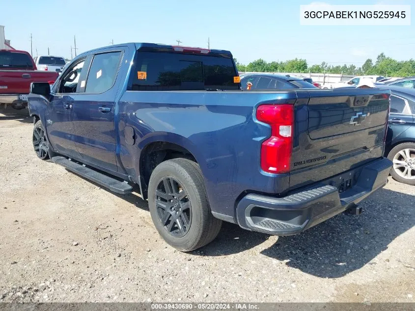 2022 Chevrolet Silverado 1500 VIN: 3GCPABEK1NG525945 Lot: 40377315