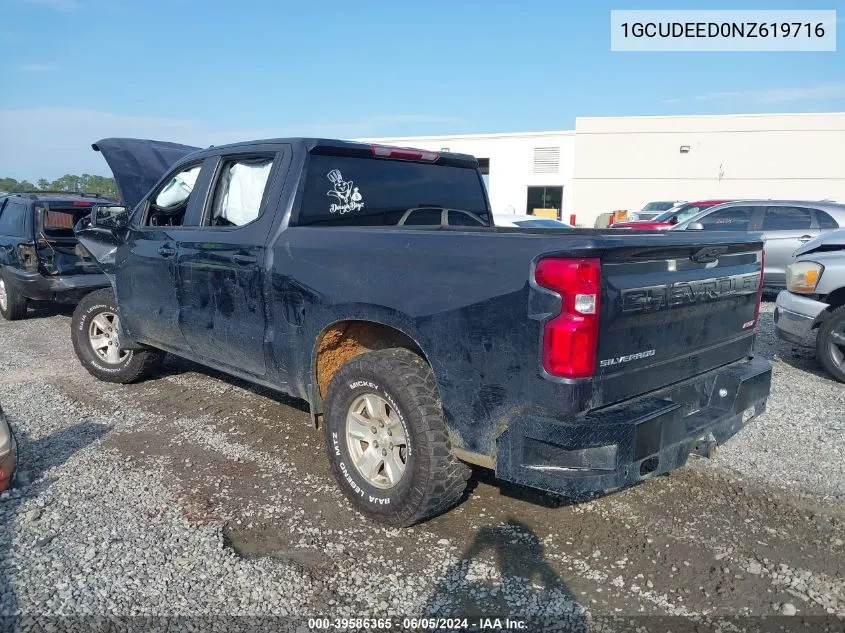 2022 Chevrolet Silverado 1500 4Wd Short Bed Rst VIN: 1GCUDEED0NZ619716 Lot: 39586365