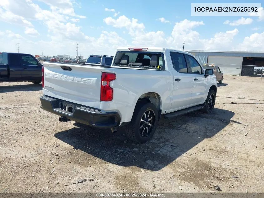 2022 Chevrolet Silverado 1500 2Wd Short Bed Wt VIN: 1GCPAAEK2NZ625692 Lot: 39734924