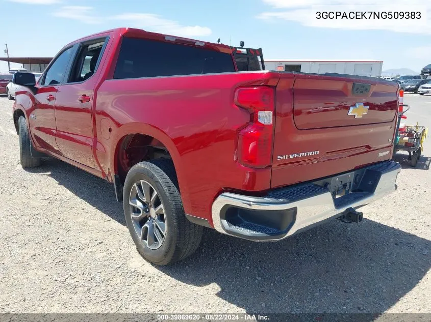 2022 Chevrolet Silverado 1500 2Wd Short Bed Lt VIN: 3GCPACEK7NG509383 Lot: 39869620