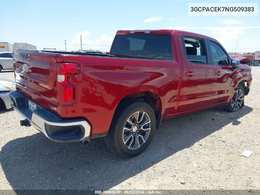 2022 Chevrolet Silverado 1500 2Wd Short Bed Lt VIN: 3GCPACEK7NG509383 Lot: 39869620