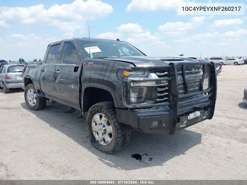 1GC4YPEYXNF260217 2022 Chevrolet Silverado 2500Hd 4Wd Standard Bed Ltz