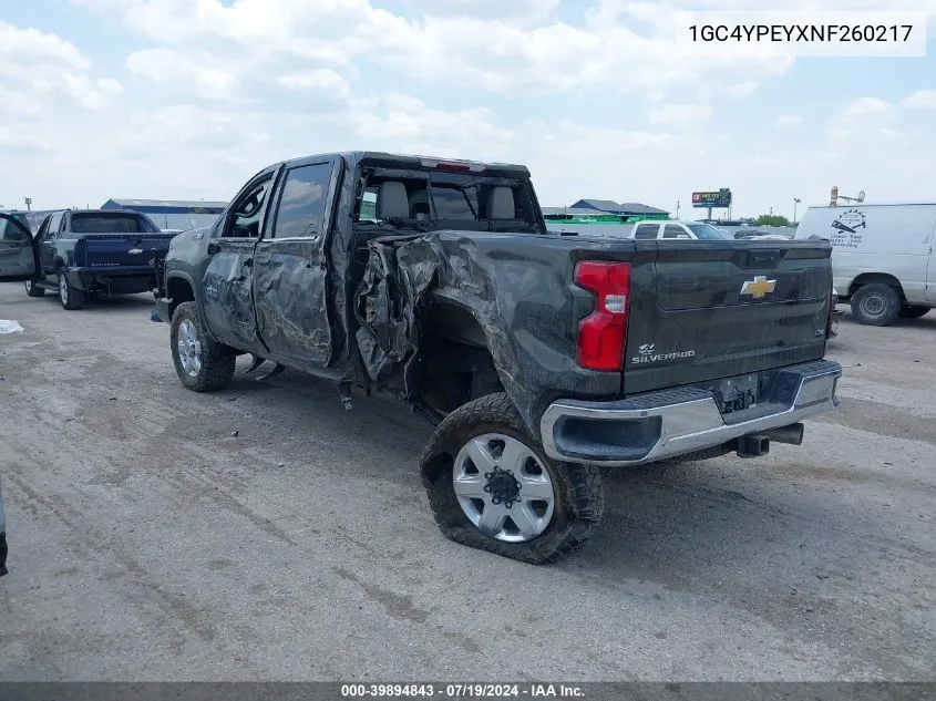 2022 Chevrolet Silverado 2500Hd 4Wd Standard Bed Ltz VIN: 1GC4YPEYXNF260217 Lot: 39894843