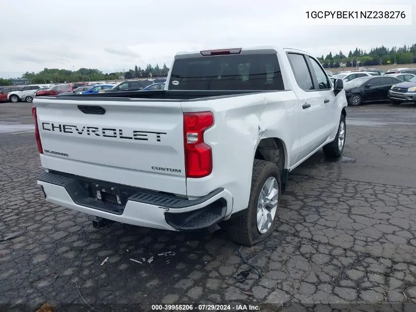 2022 Chevrolet Silverado 1500 Ltd 4Wd Short Bed Custom VIN: 1GCPYBEK1NZ238276 Lot: 39955206